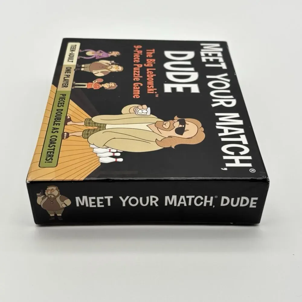 The Big Lebowski Meet Your Match Dude Puzzle Game Coasters Adult Complete.